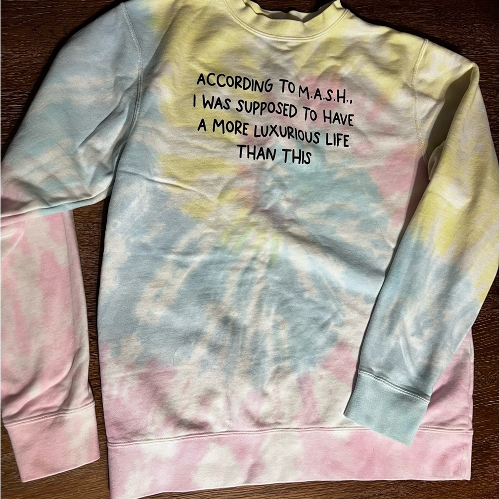 Saturday Morning Pancakes women’s tie dyed sweatshirt